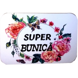 Magnet cartonat rotunjit, Super Bunica!